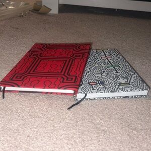 Red and Black Shipibo Patterned fabric Notebooks